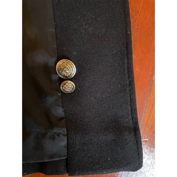 Albert Nipon Studio Black Wool Long Coat 14P USA Made Vintage Classic - Picture 9 of 10